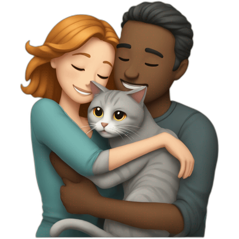 HUG Man woman and cats emoji