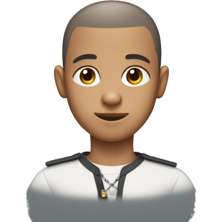 boy with buzzcut, with gray donkey ears, brown eyes, cross-eyed, wearing collar emoji