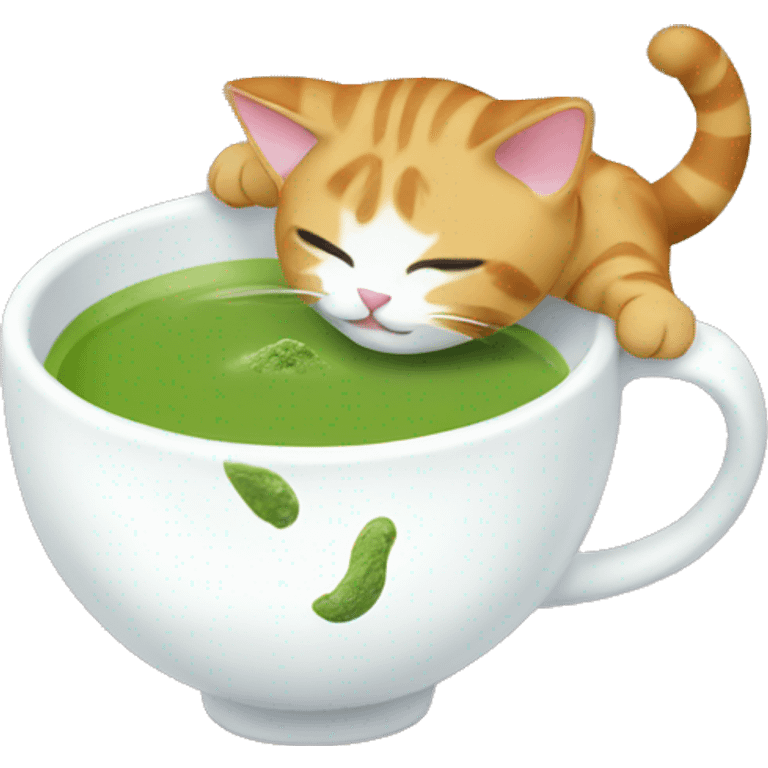 Cat grabbing matcha  emoji