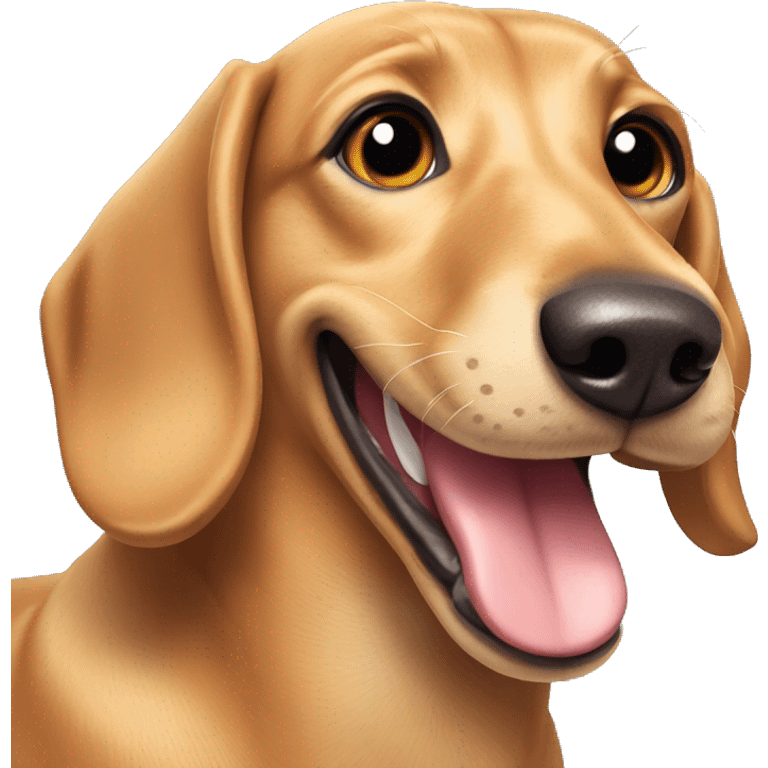 Dashund dog smiles  emoji