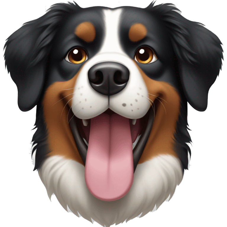 Happy Bernese Mountain Dog Face emoji