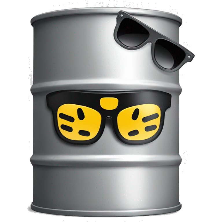 oil drum with hazardous waste and sunglasses leaking oil emoji