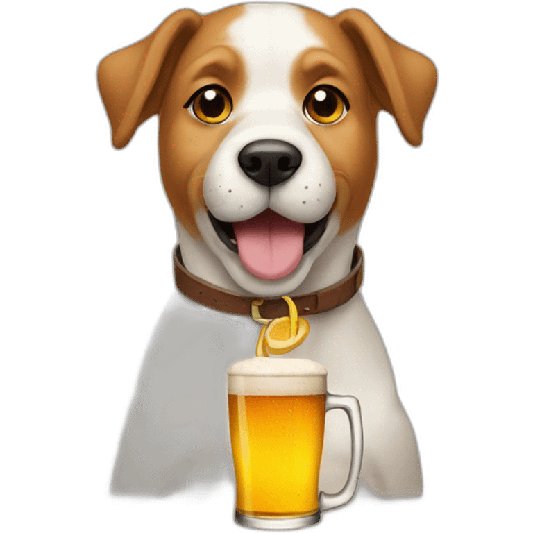 Dog with beer emoji