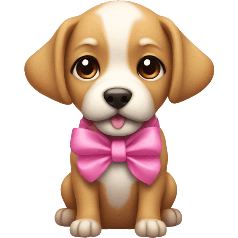 Dog with a pink bow emoji