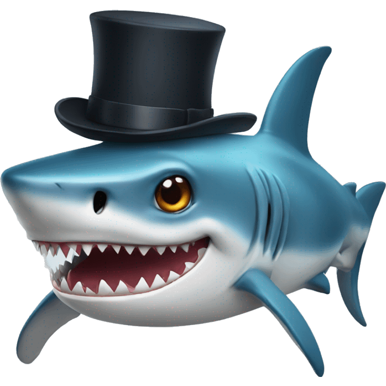 shark with tophat emoji