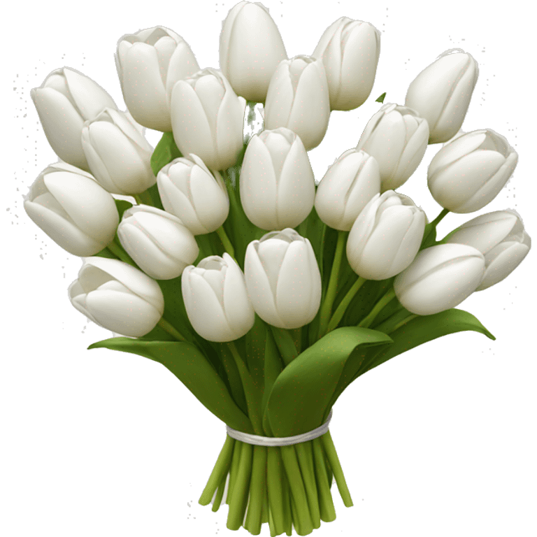 white tulip bouquet  emoji