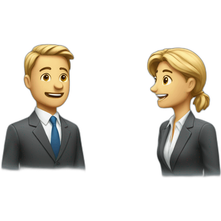 Businessman and Businesswoman talking to each other emoji