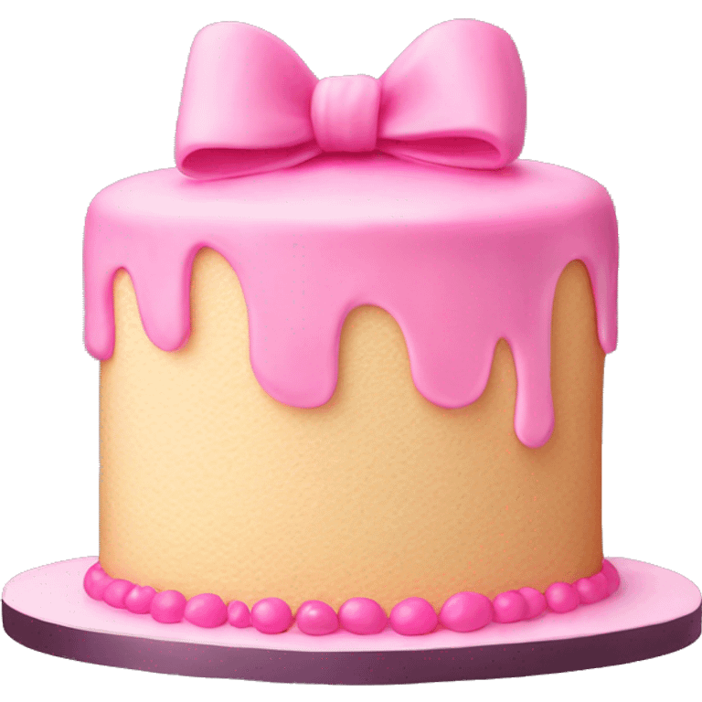 pino cake with pink bow emoji