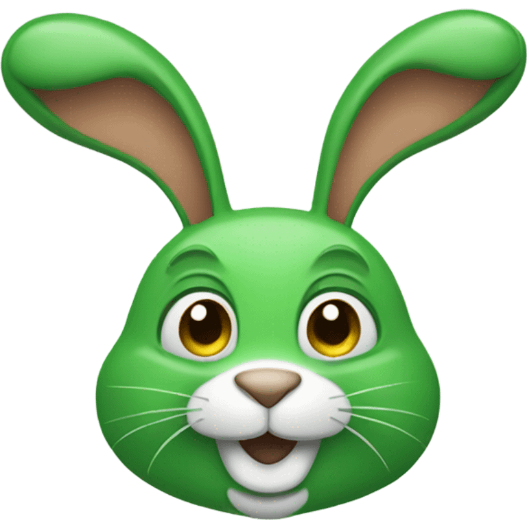 Green rabbit with long ears emoji