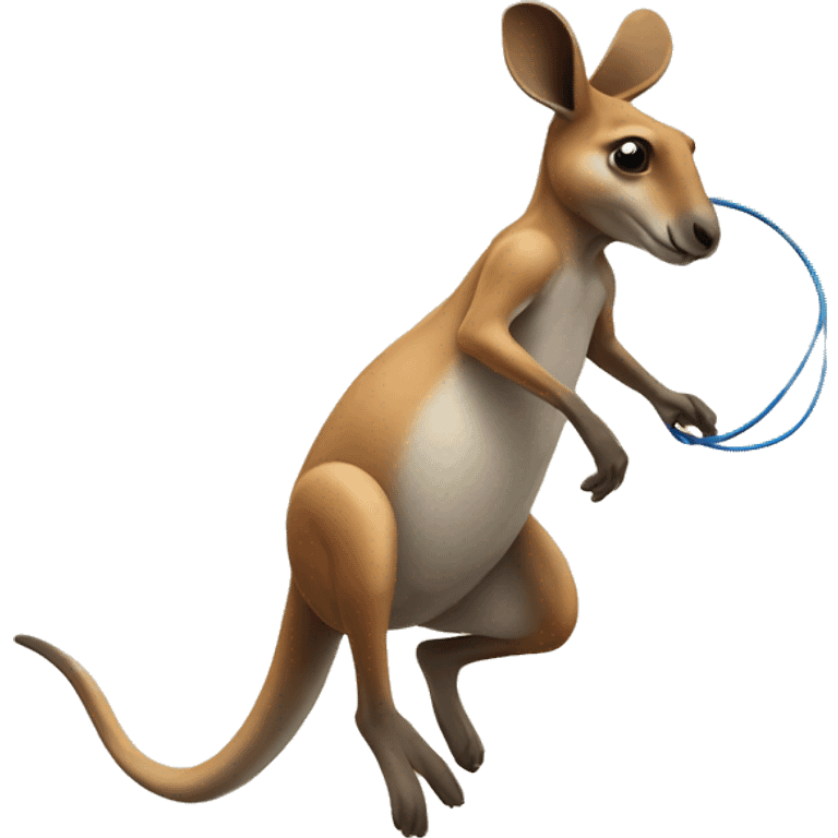 A kangaroo jump roping emoji