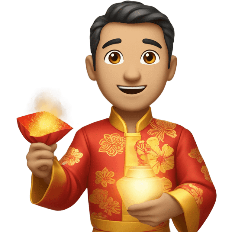 Italian man celebrating Chinese new year  emoji