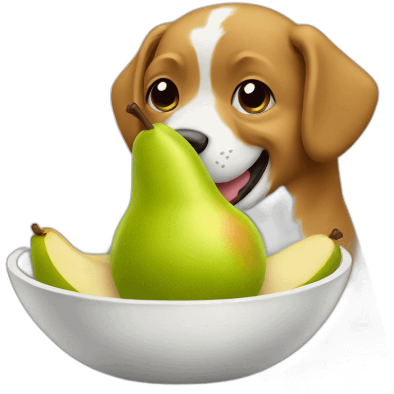 Dog eating pear emoji