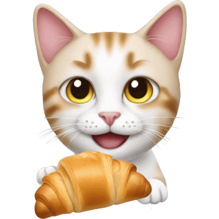 Cat with a croissant  emoji