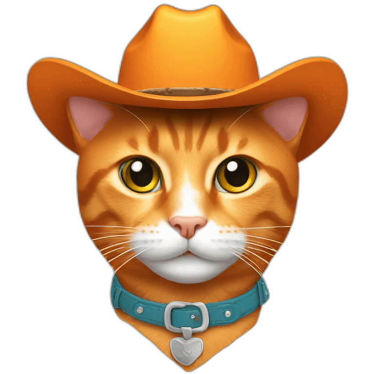 orange cat with cowboy hat emoji