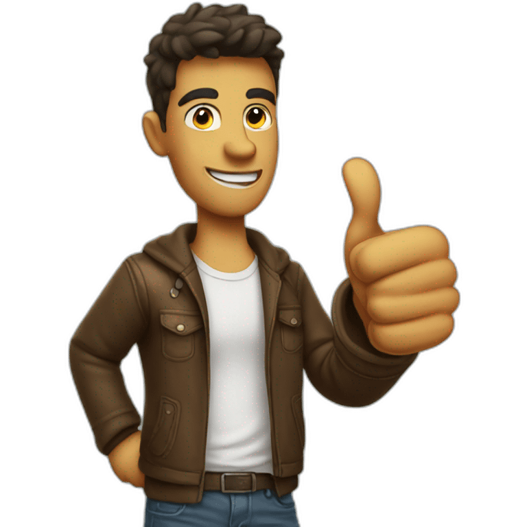 Cool guy with thumbs up emoji