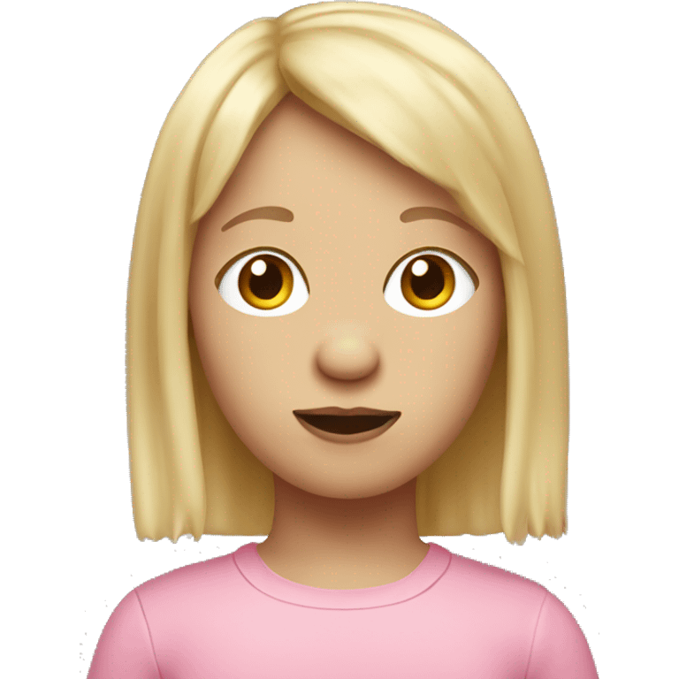 pink pig with medium blonde hair bangs emoji