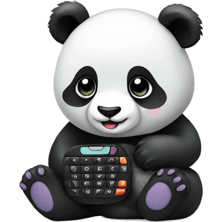 cute panda with Blackberry emoji