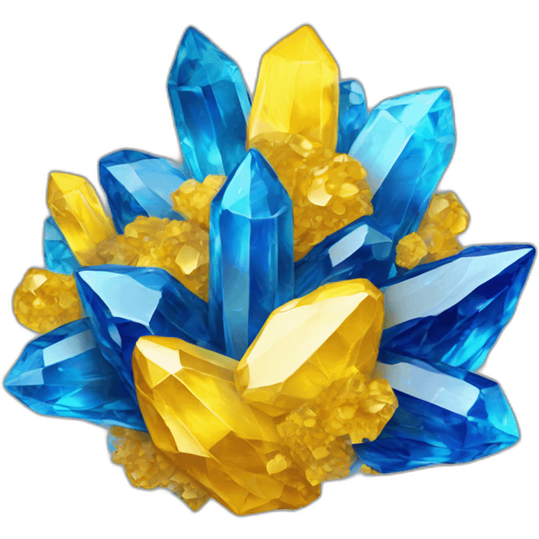 cluster of yellow, blue crystals emoji