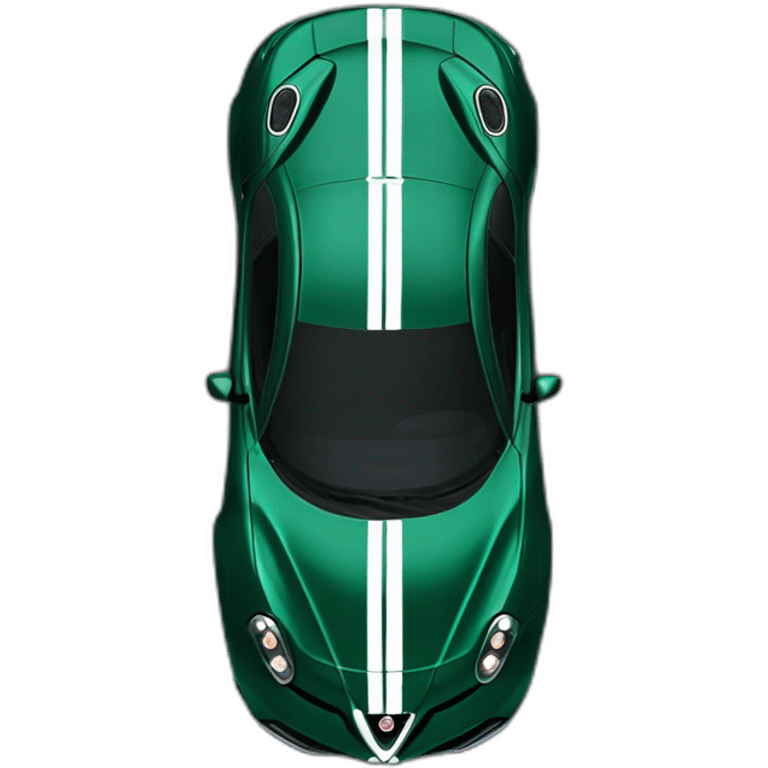 British racing green Alfa Romeo 4C top view emoji