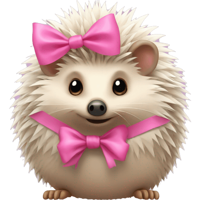 hedgehog with a pink bow emoji