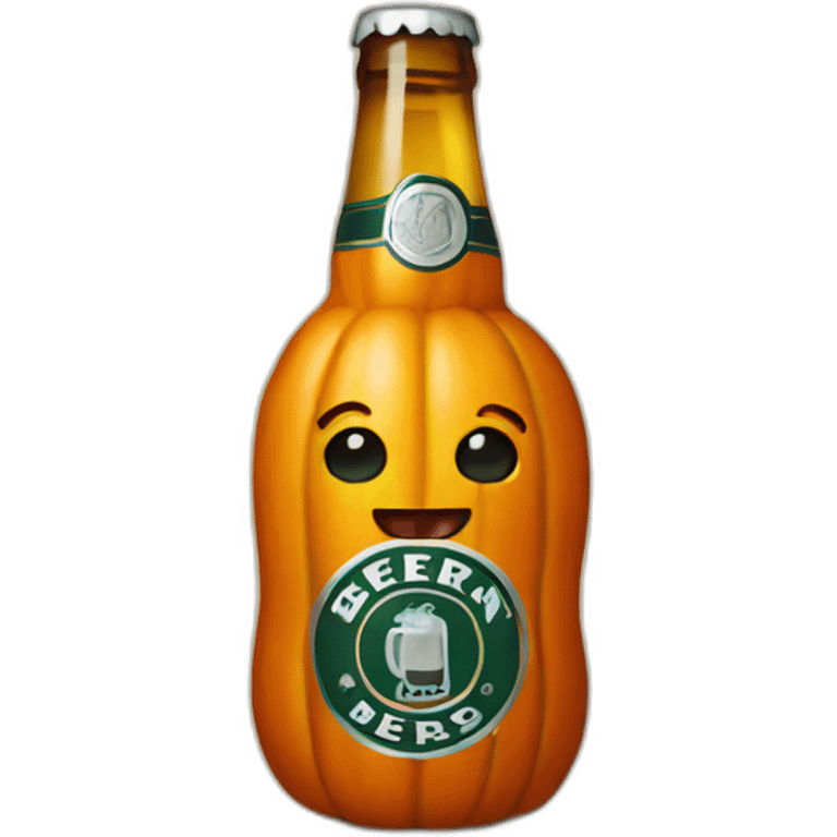 pumpkin drinking beer emoji