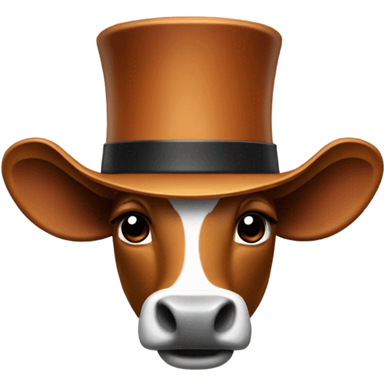 Longhorn wearing top hat emoji