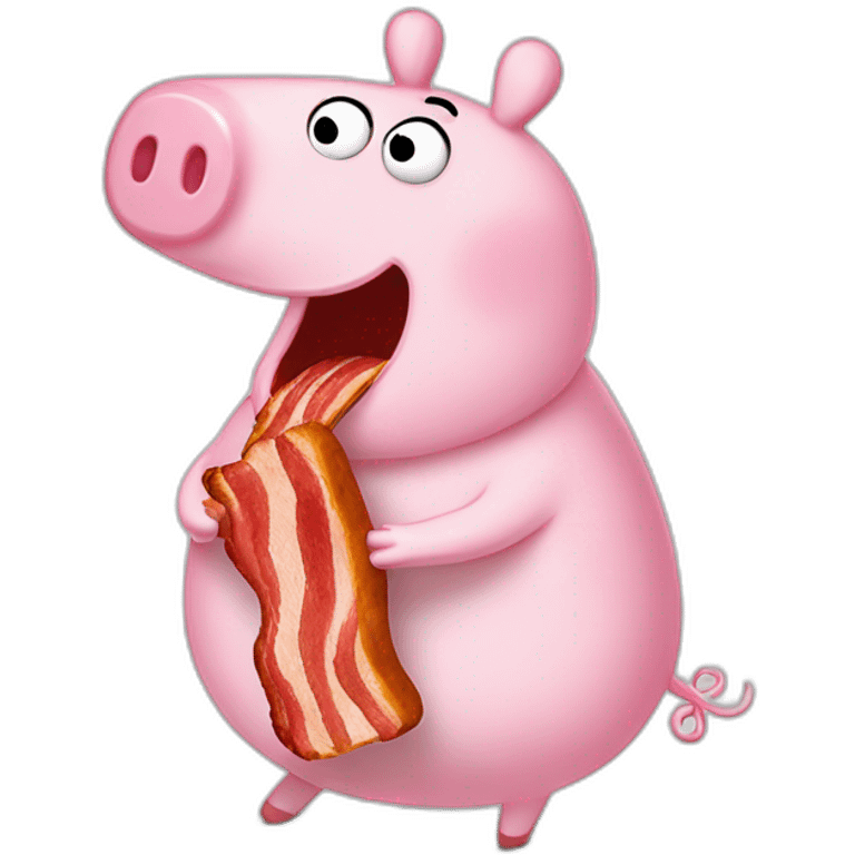 Peppa pig eating bacon emoji