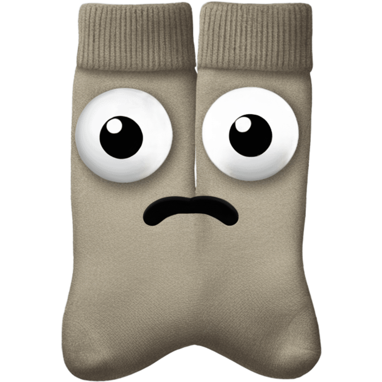 Sock with button eyes emoji