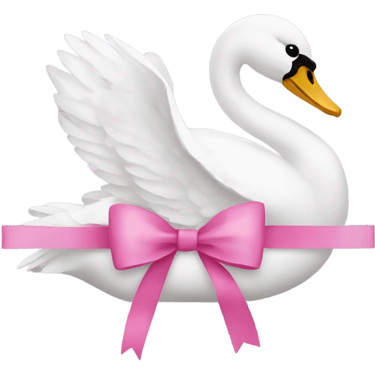 Swan with pink bow emoji