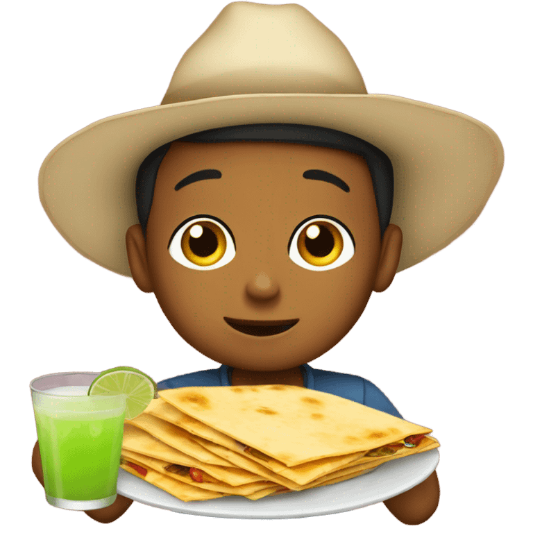 Boy eating quesadillas and margaritas  emoji