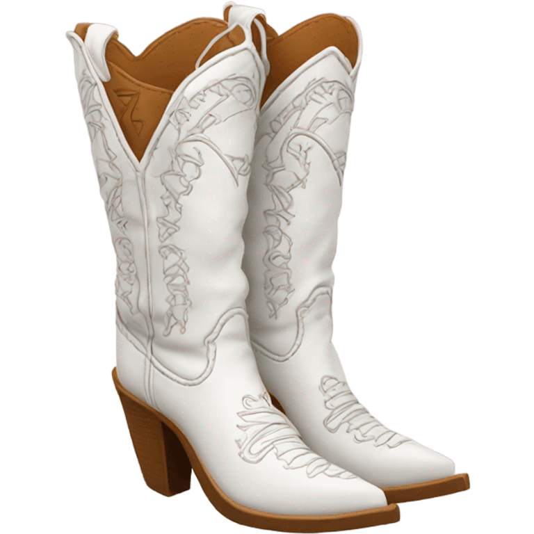 White cowgirl boots  emoji