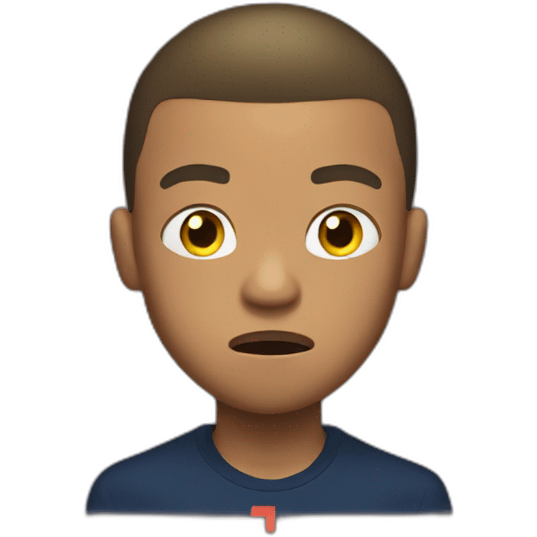 Mbappe head scared emoji