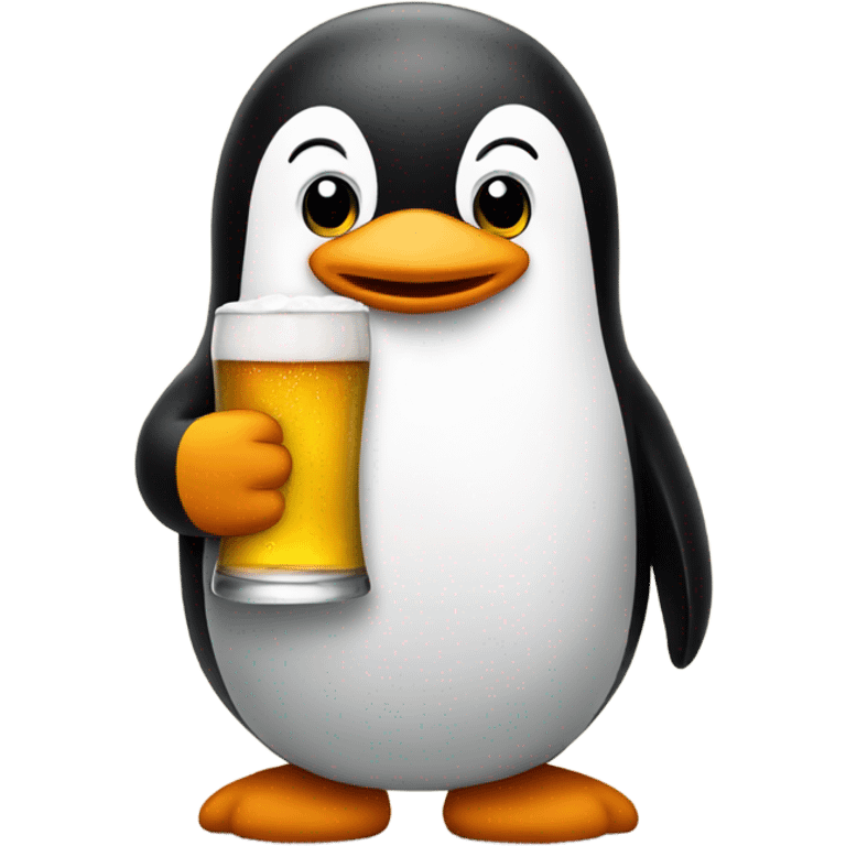 pinguin that holds a beer  emoji