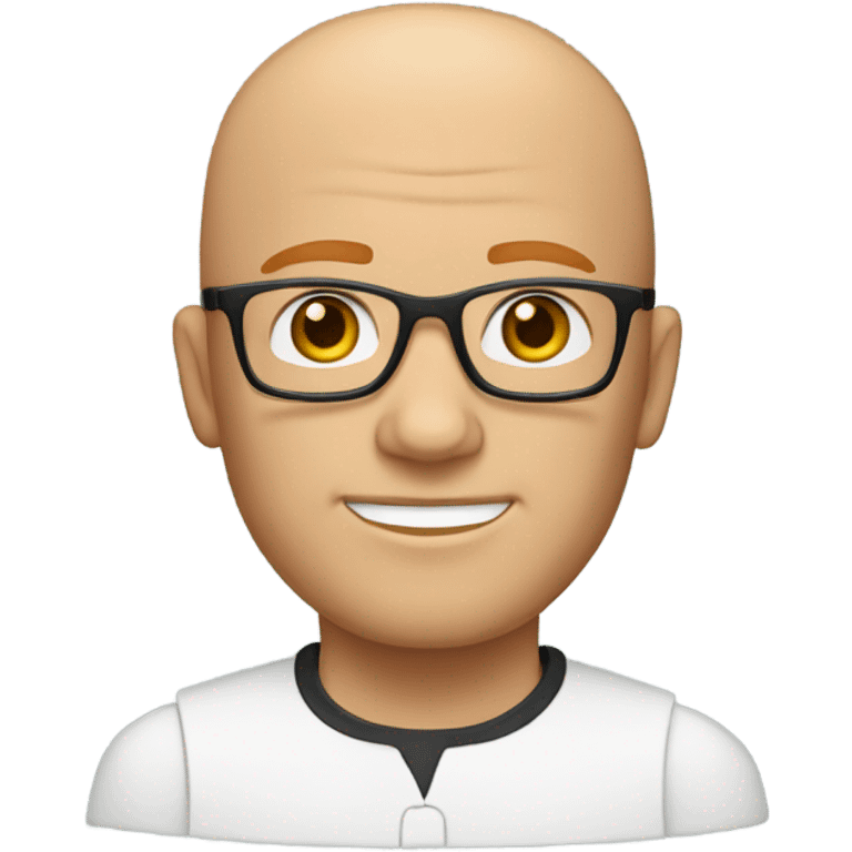 white man, bald, ginger hair, sideburns, glasses emoji