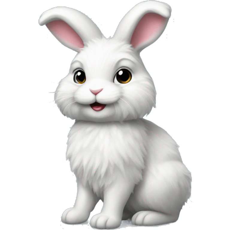 business fluffy realistic bunny emoji