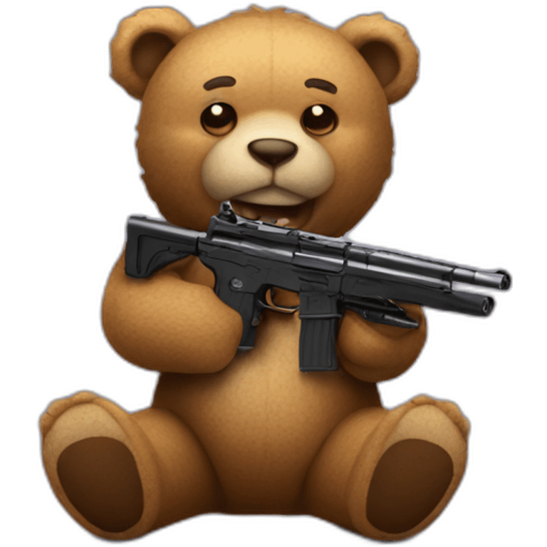 Teddy bear with a gun emoji