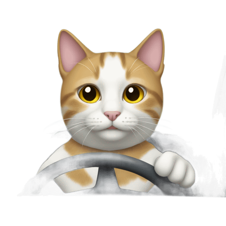 Cat driving a car  emoji