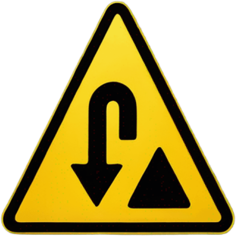 alert road sign tirangular shape, with yellow background and clear black color exclamation  mark ("!") at center emoji