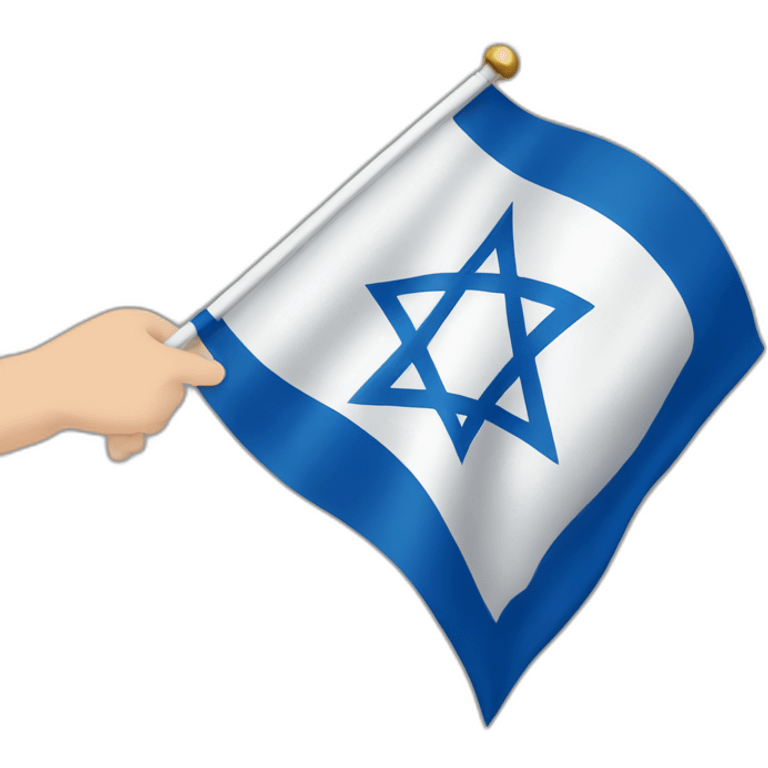 Hand holding up Israeli flag emoji