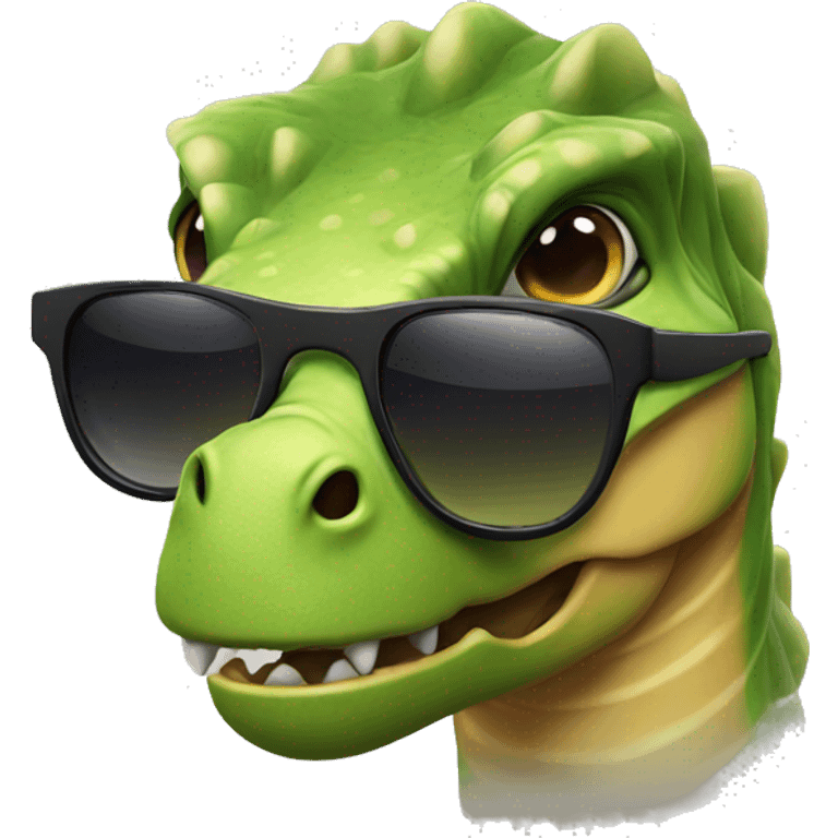 dinosaur with sunglasses  emoji