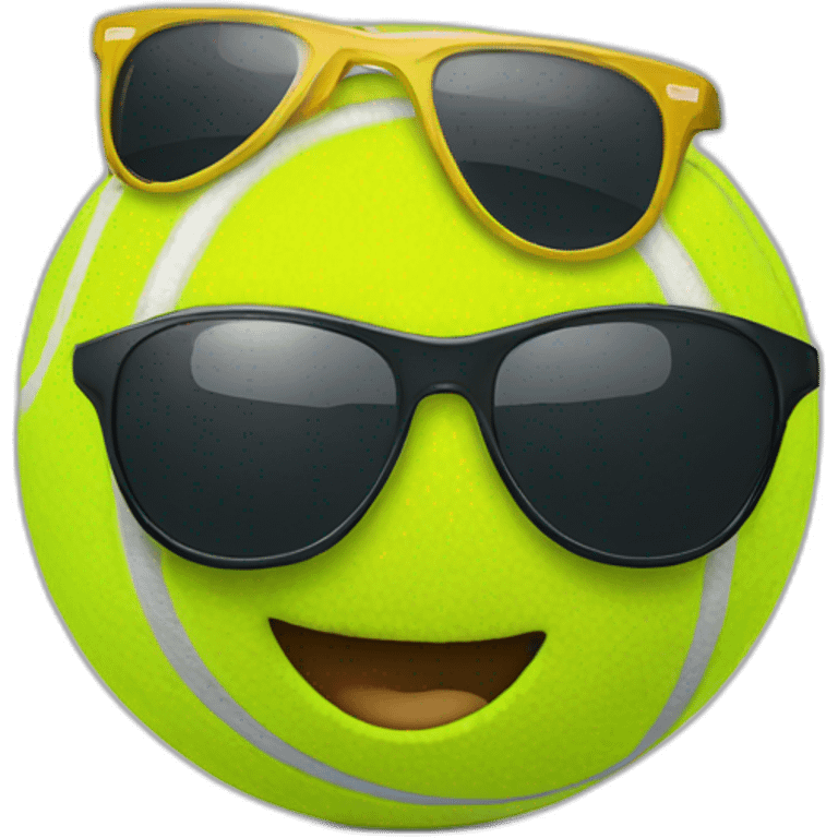 tennis ball in sunglasses emoji