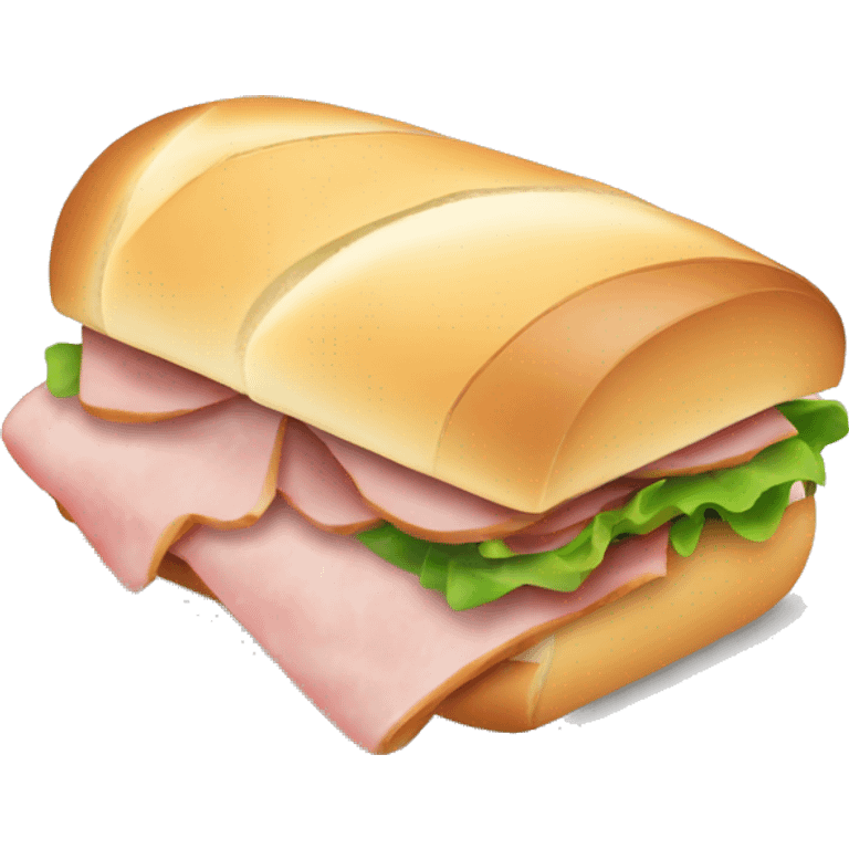 Butter and ham baguette sandwich emoji