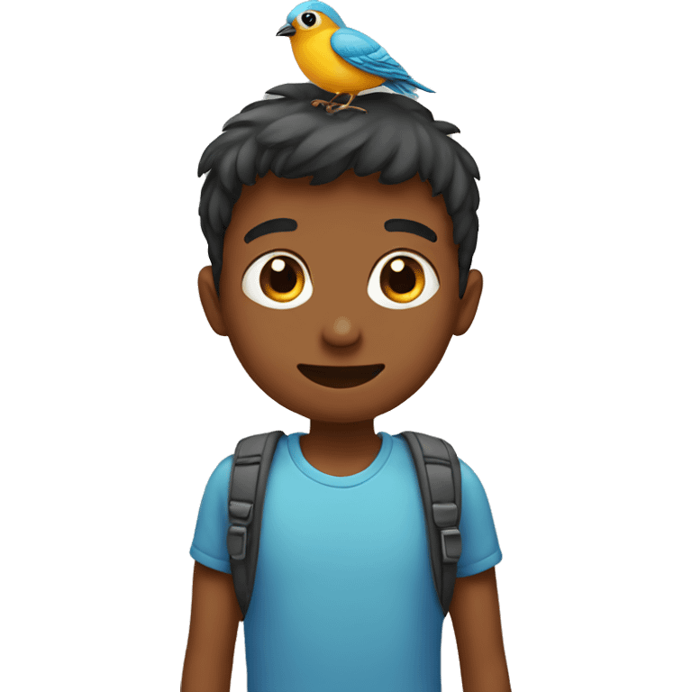 boy with bird emoji