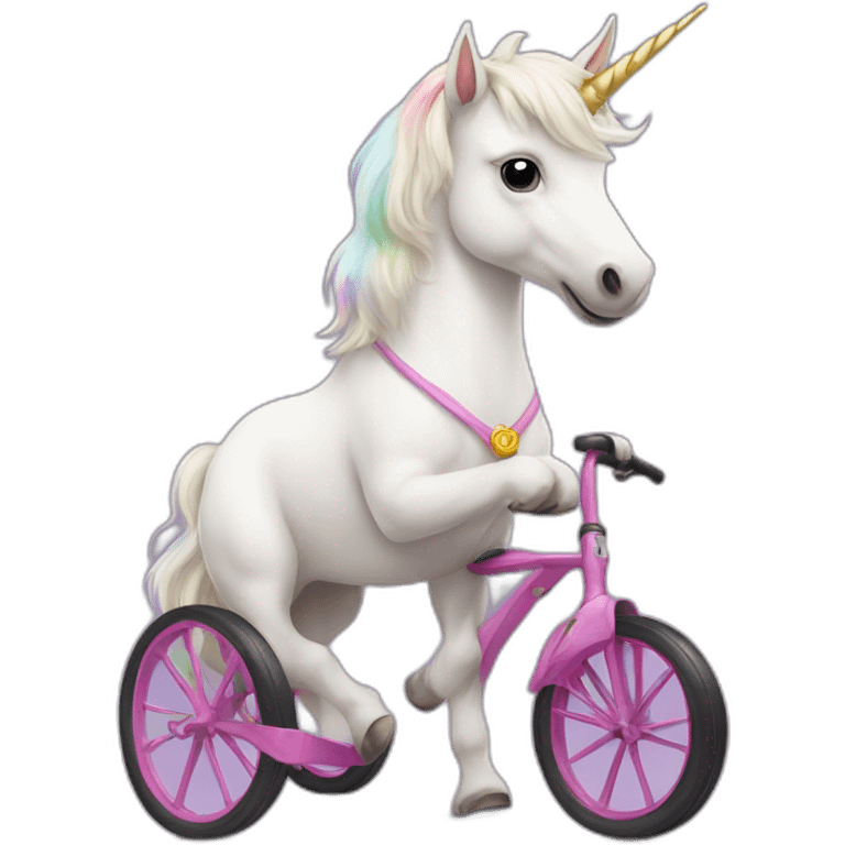 West Highland White Terries as a unicorn on a tricycle emoji