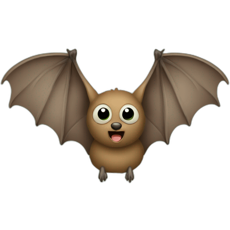 brown Bat with grey green spot pattern cartoon emoji