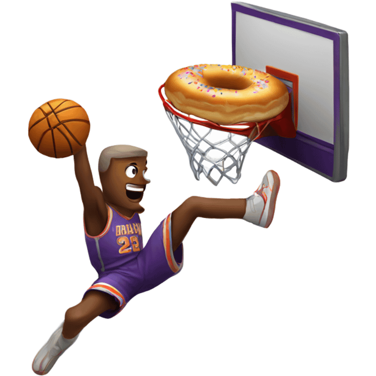 Dunking a donut basketball emoji