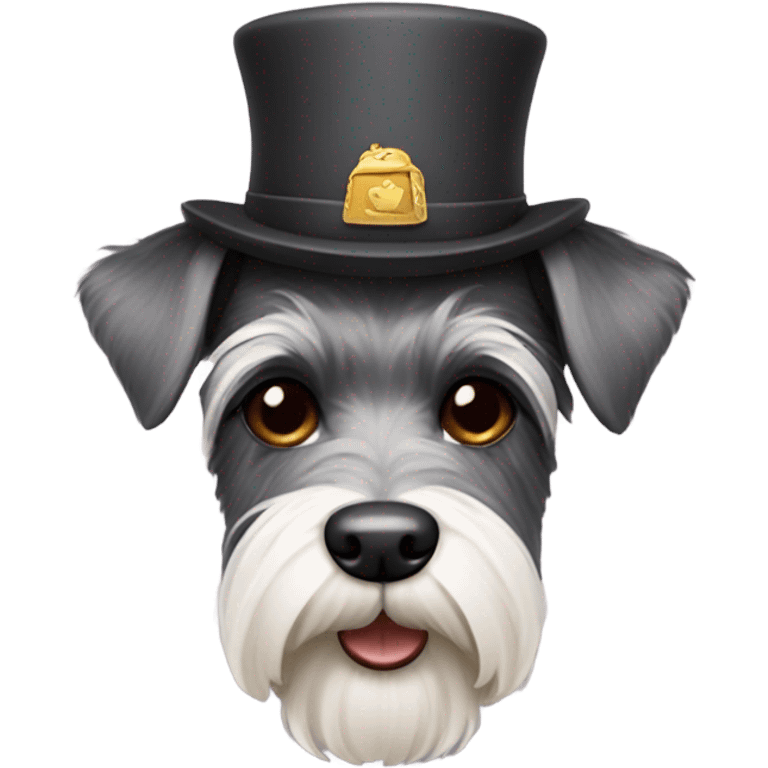 schnauzer wearing a hat emoji