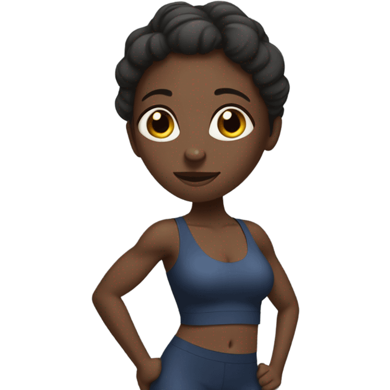 Dark skinned black women sweating while working out emoji