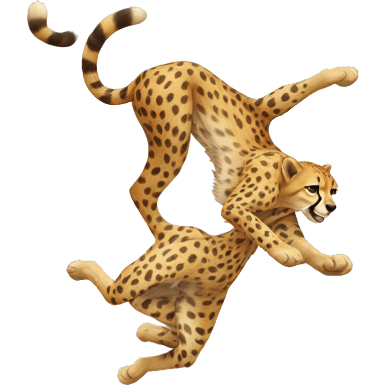 Cheetah doing backflips  emoji