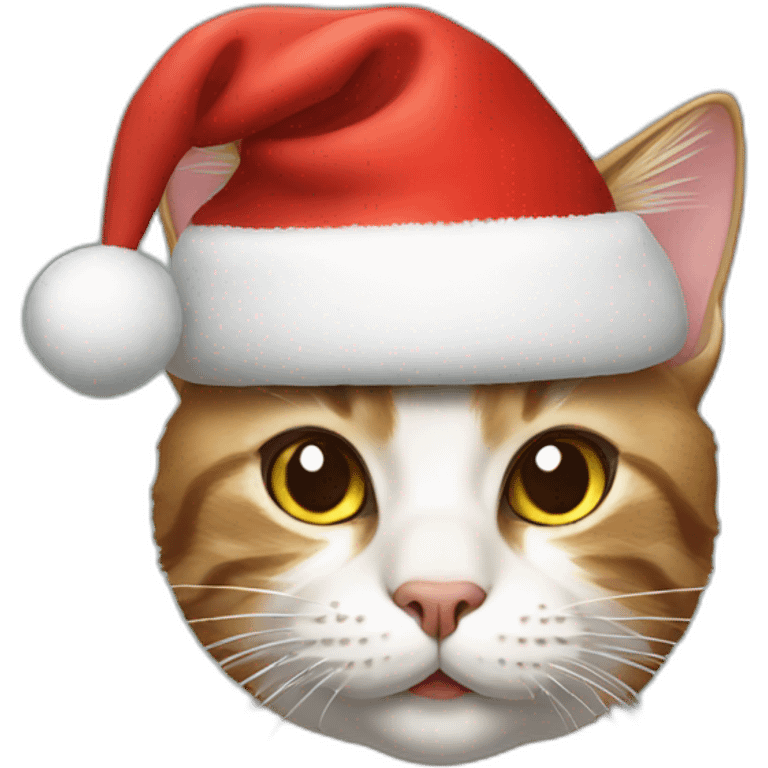 Cat with christmas hat emoji